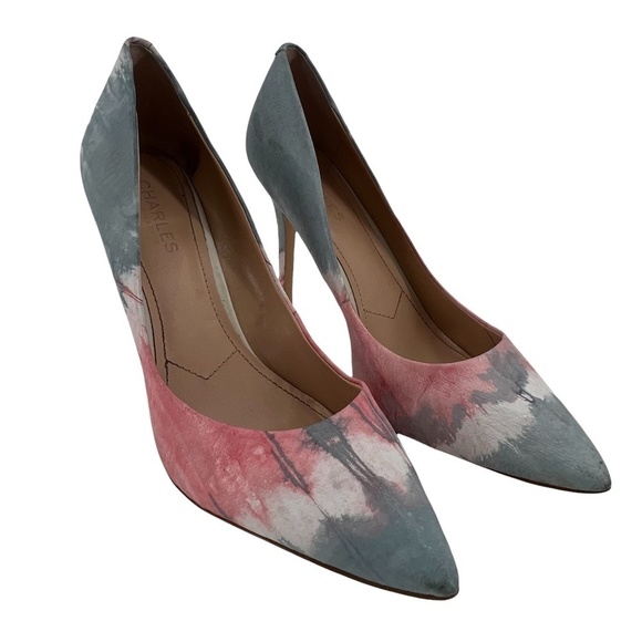 Charles By Charles David Gray Pink Tie Dye Pointed Toe Heels Size 10 Women’s - Picture 1 of 6